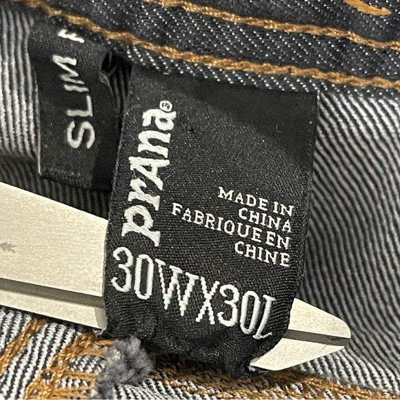 Prana Slim Fit Breathe Jeans Light Gray Organic Cotton Size 30X30 NWOT - Picture 8 of 9